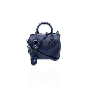 Tory Burch Women's Navy Leather Handbag with Strap Purse - Used